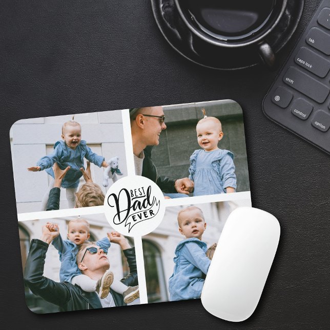 Mousepad 4 Foto: Melhor Pai Pad do Mouse Nunca (4 Photo Best Dad Ever Mouse Pad)