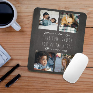 Mousepad 4 fotos Dia de os pais Amo você Pai quadro