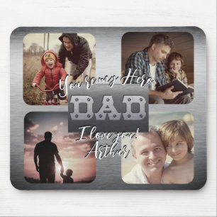 Mousepad 4 Fotos - Feliz Dia dos Pais Tema Metal
