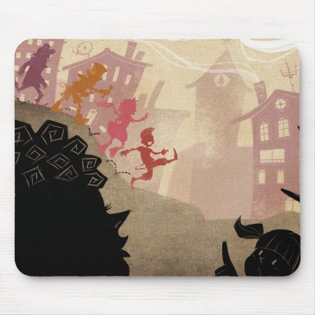 Mousepad 4 monstro pequenos - andando através da cidade (Frente)