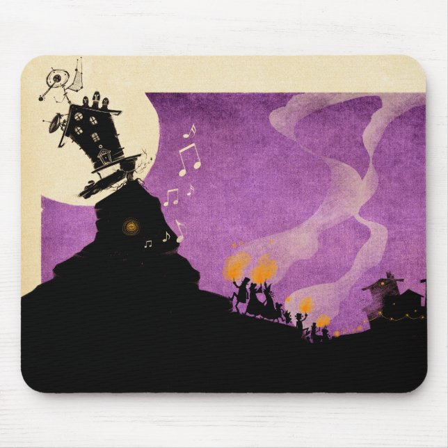 Mousepad 4 monstro pequenos - noite do Dia das Bruxas (Frente)