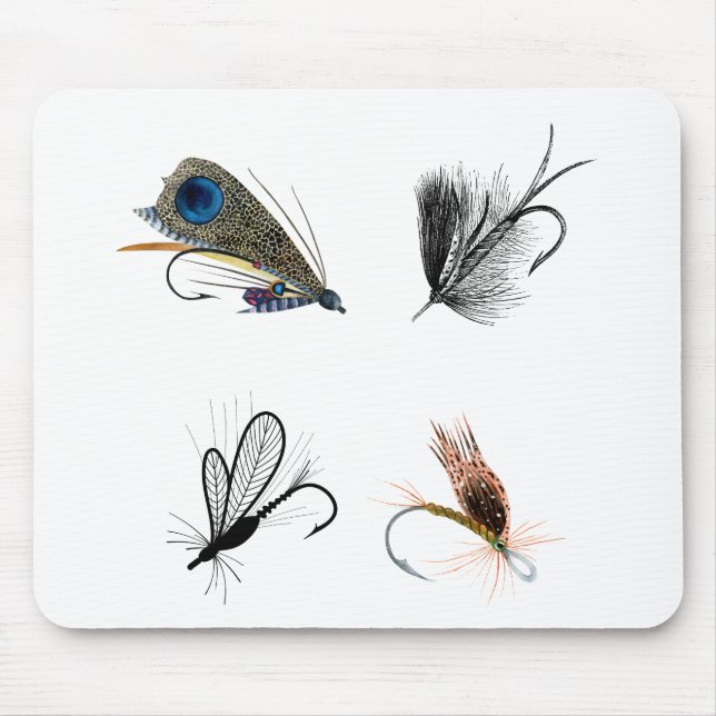 Mousepad 4 Moscas De Pesca Secas. Esportistas do Exterior (Frente)