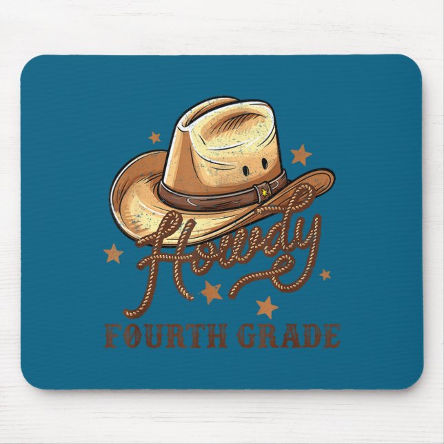 Mousepad 4th Grade Teacher Rodeo Country Western Howdy Four (Frente)