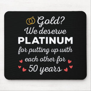 Mousepad 50º aniversário de casamento I - Dourado Casal eng