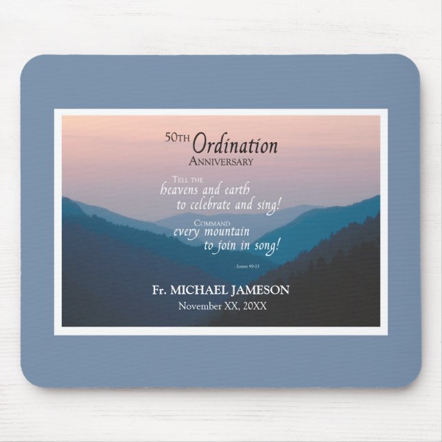 Mousepad 50.º Aniversário dos Parabéns de Ordenação (Frente)