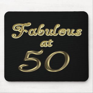 Mousepad 50 anos fabulosos aos 50 anos Dourados de tipograf