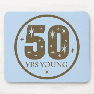 Mousepad 50 anos presente de aniversário dos jovens de 50th