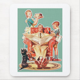 Mousepad 50 da família nuclear de Vintage, 1950
