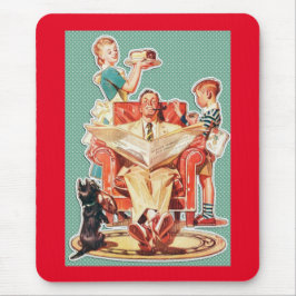 Mousepad 50 da família nuclear de Vintage, 1950