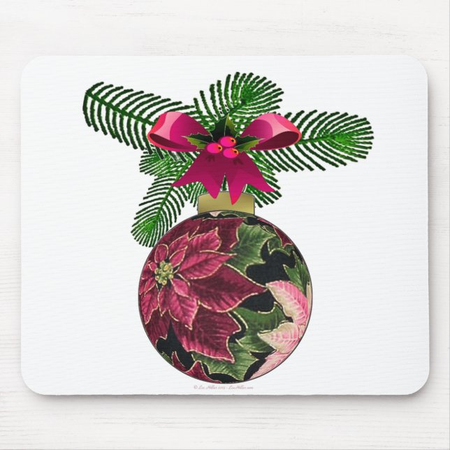 Mousepad 50 Retro Poinsettia Borgonha (Frente)