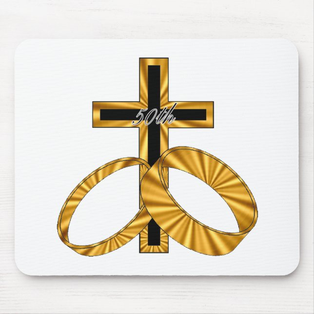 Mousepad 50th aniversário de casamento w (Frente)