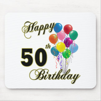 Mousepad 50th presentes de aniversário e roupa felizes do