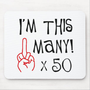 Mousepad 50th saudação do dedo médio do aniversário