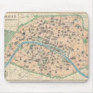 Mousepad 5406-Paris Seus Monumentos mapa plano