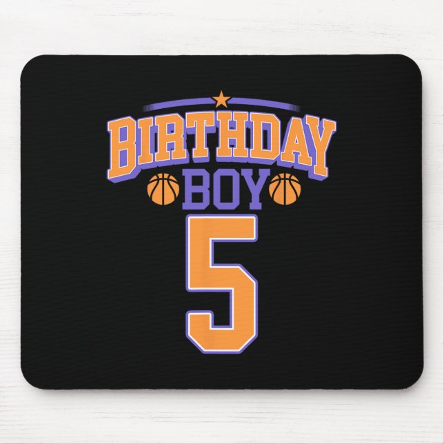 Mousepad 5 Birthday Boy Bysketbyll Com Mais De 5 Anos (Frente)