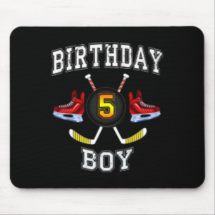Mousepad 5 Birthday Boy - Garoto de 5 anos de hóquei no gel
