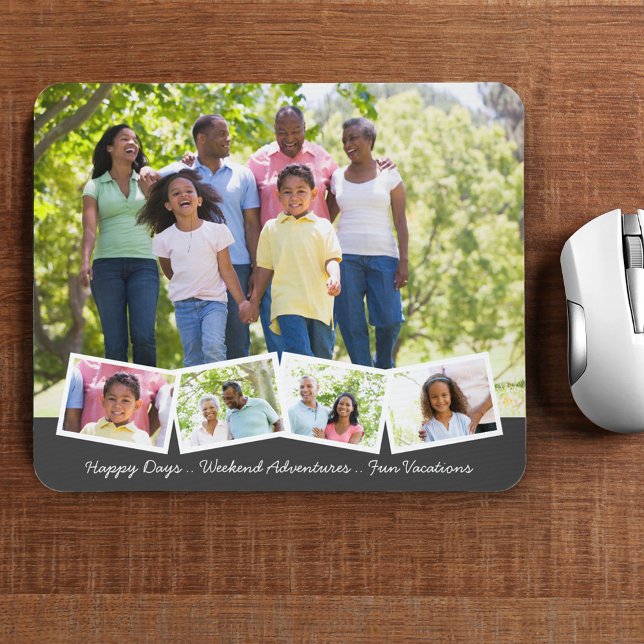 Mousepad 5 Fotografias Collage Zigzag Photo Strip e Texto P (Criador carregado)
