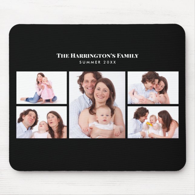 Mousepad 5 Seções Foto Personalizada Quadro Preto Elegante  (Frente)