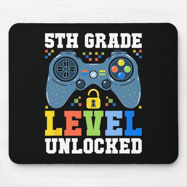 Mousepad 5th Grade Level Unlocked Gamer First Day Of School (Frente)