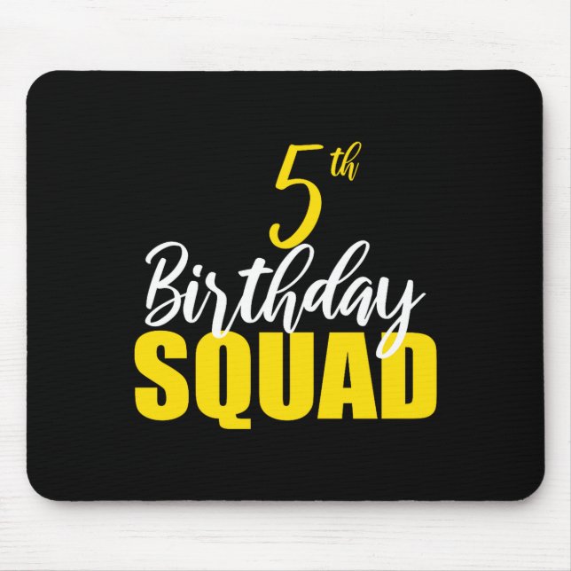 Mousepad 5th Happy Birthday Squad Party Bday Family Group P (Frente)