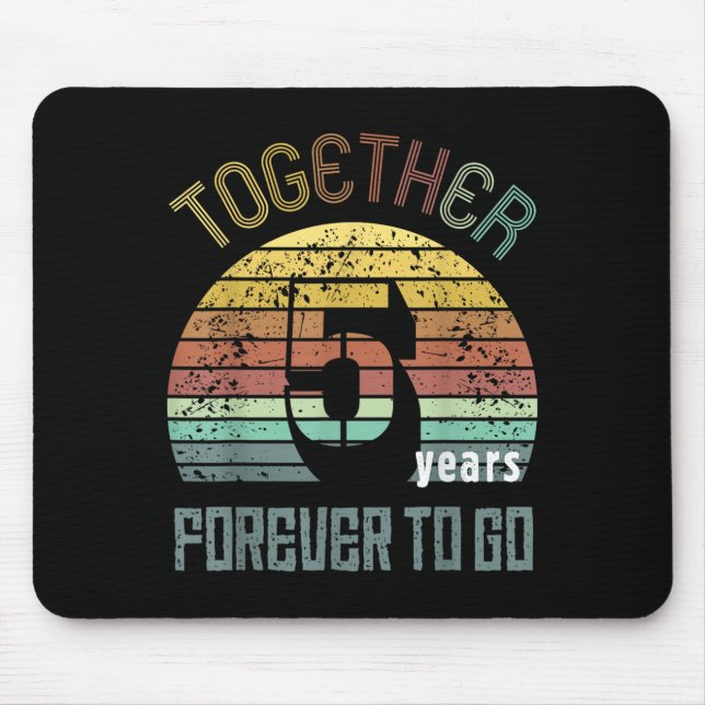 Mousepad 5th Years Wedding Anniversary For Couple Matching  (Frente)