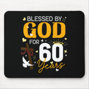 Mousepad 60 Aniversário Abençoado Por Deus Por 60 Anos De I