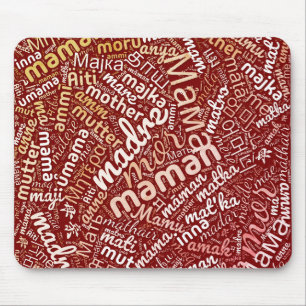 Mousepad 60 palavras para "Mãe" em diferentes línguas