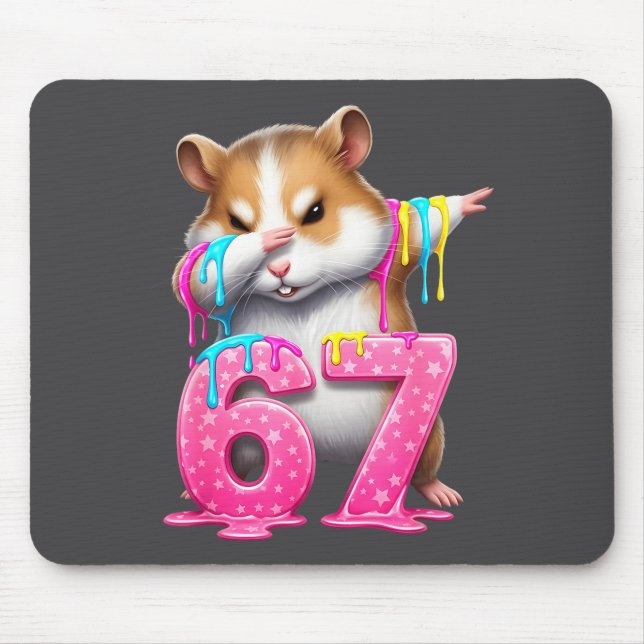 Mousepad 67 Animals Funny 67 Brainrot Youth Kids Hamster 67 (Frente)