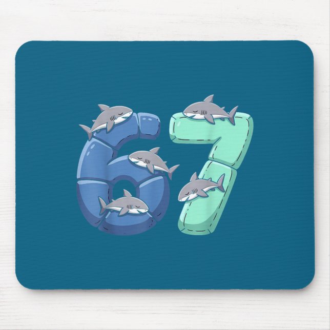 Mousepad 67 Animals Funny 67 Brainrot Youth Kids Shark 67  (Frente)