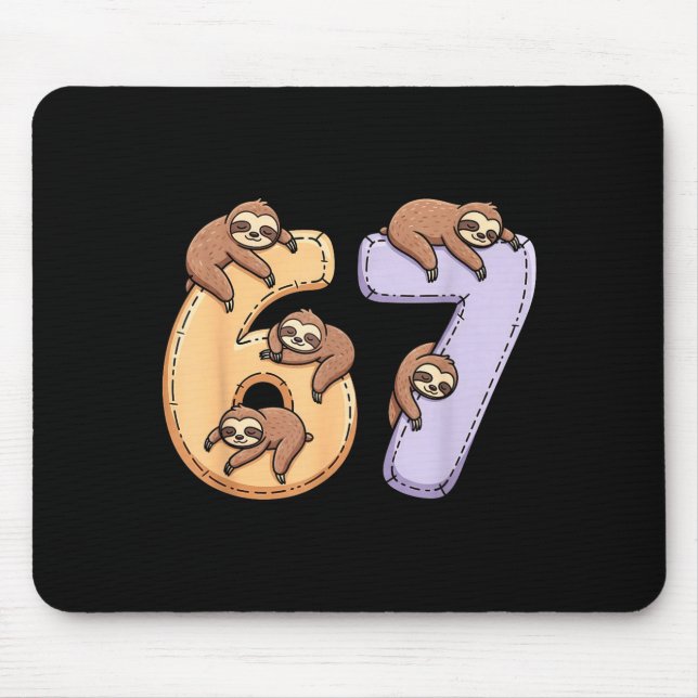Mousepad 67 Animals Funny 67 Brainrot Youth Kids Sloth 67  (Frente)