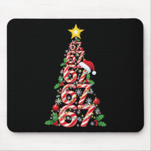 Mousepad 67 Árvore de Natal Cane de Natal Feriado Seis Sete