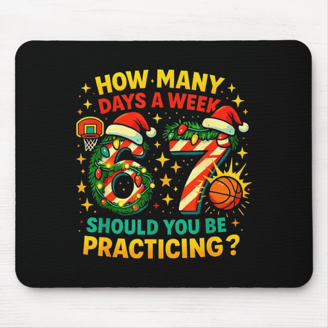 Mousepad 67 Basketball Christmas Funny Practice Meme Gift  (Frente)