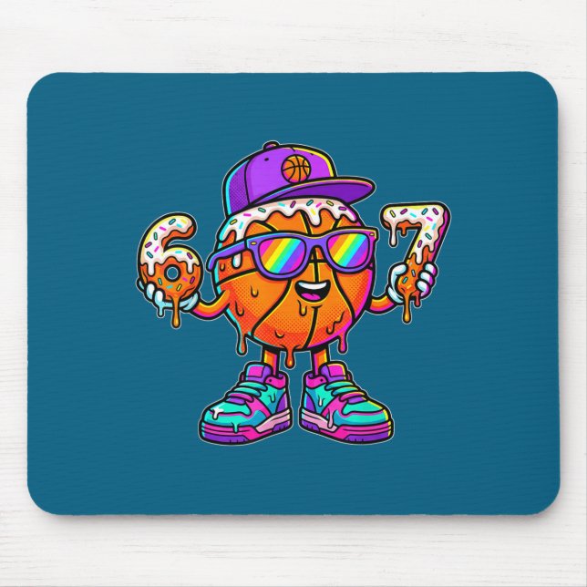 Mousepad 67 Basketball Drip Six Seven Funny Meme Gen Alpha  (Frente)