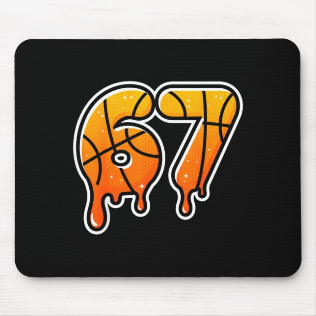 Mousepad 67 Basketball Halftone Meme Gen Alpha Slang Drip S (Frente)