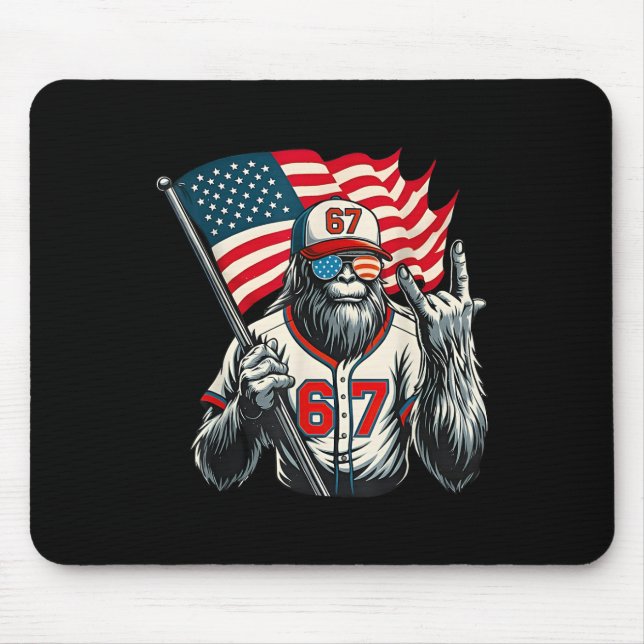 Mousepad 67 Bigfoot Meme Engraçado Seis Sete Gíria Gen Alph (Frente)