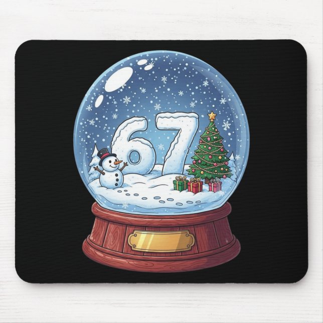 Mousepad 67 Bola de Neve de Natal Engraçada Seis Sete Meme  (Frente)