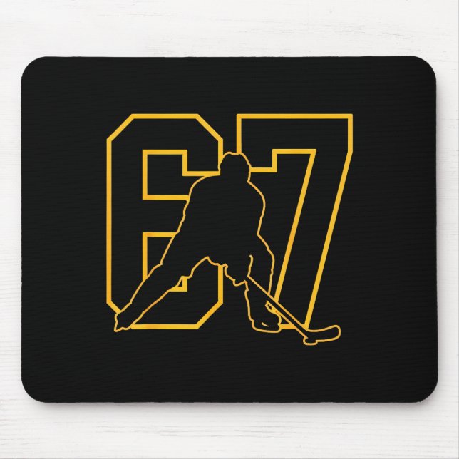 Mousepad 67 Brainrot Youth Ice Hockey Drip - Funny Kids 67  (Frente)