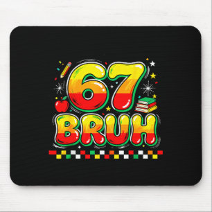 Mousepad 67 Bruh Meme Engraçado Humor Escolar Retro Históri
