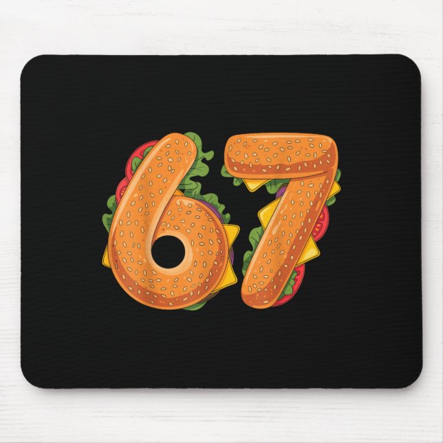 Mousepad 67 Camisa de Hambúrguer de Natal 6 7 Meme Engraçad (Frente)