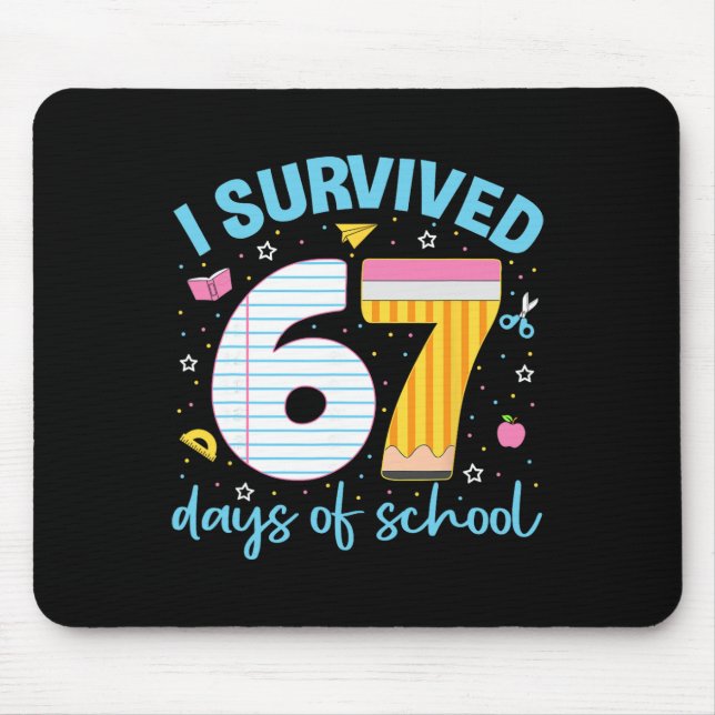 Mousepad 67 Camisa Professor Crianças 6 7 Meme Eu Sobrevivi (Frente)