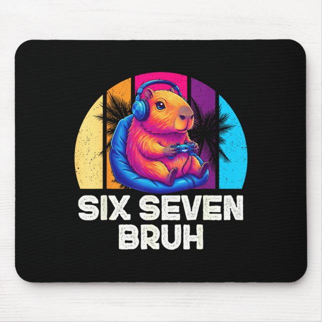 Mousepad 67 Capivara Engraçado Seis Sete Bruh Capivara Víde (Frente)