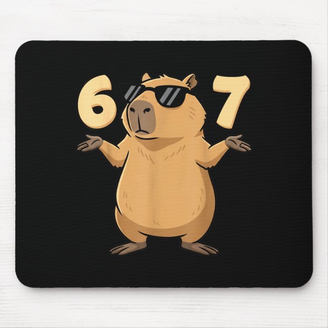 Mousepad 67 Capivara Meme 6 7 Estético Para Crianças Jovens (Frente)