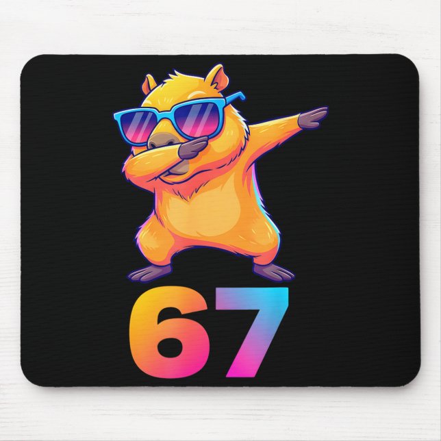 Mousepad 67 Capybara Six Seven Meme Animal Cool Capybara Da (Frente)