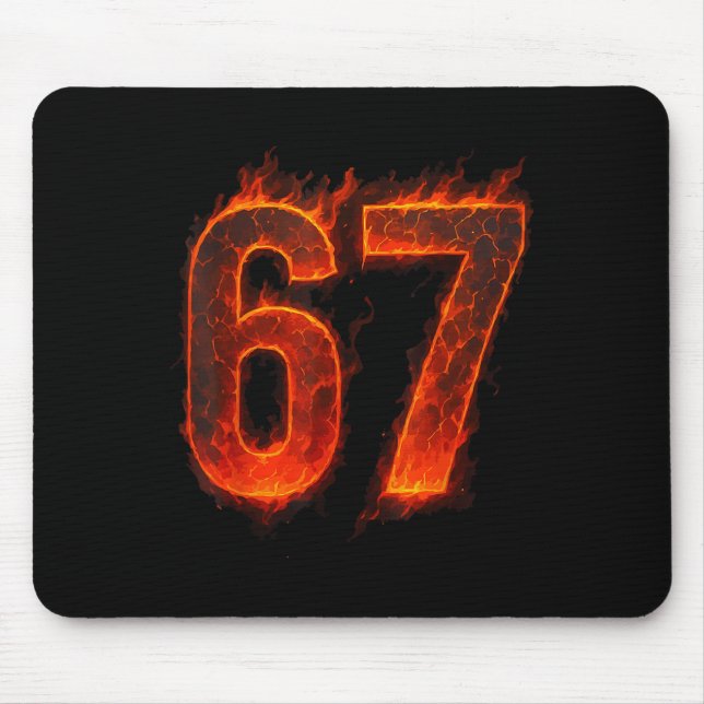 Mousepad 67 Chama Número Seis Sete Meme 67 Criança _1  (Frente)