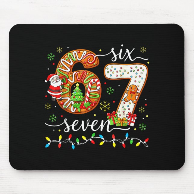 Mousepad 67 Christmas 6 7 Meme Pajamas Holiday Gen Alpha Sl (Frente)