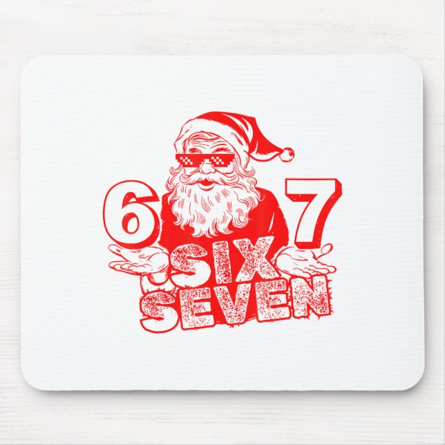 Mousepad 67 Christmas 6 7 Meme Six Seven Funny Santa Xmas B (Frente)
