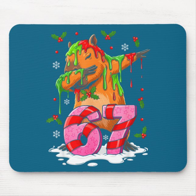 Mousepad 67 Christmas Funny 67 Brainrot Youth Kids Capybara (Frente)