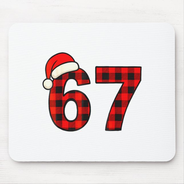 Mousepad 67 Christmas Funny Six Seven Meme Brainrot Plaid S (Frente)