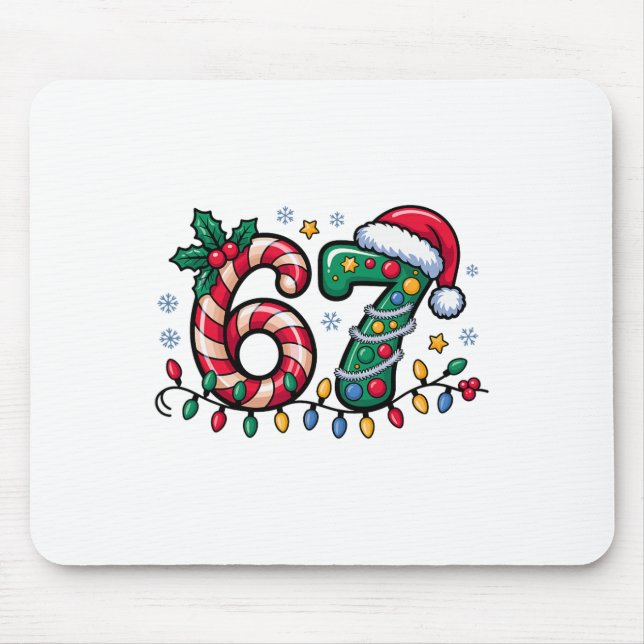 Mousepad 67 Christmas Meme Six Seven Xmas Funny Boys Girls  (Frente)