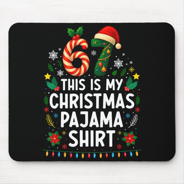 Mousepad 67 Christmas Pajama Shirt 6 7 Funny Meme Teen Boys (Frente)
